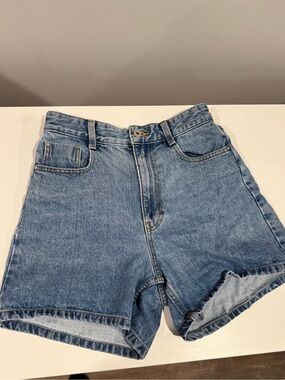 Zara Light Blue High-Waist Denim Shorts